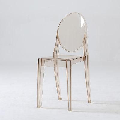 European Creative Transparent Devil Chair Acrylic Personality Dining Chair Net Red Modern Ghost Chair Plastic PC Backrest for Wedding Banquet