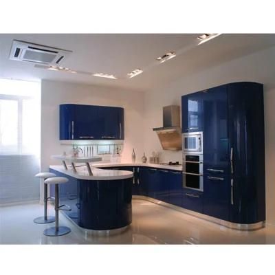 European Style Black Grey MDF Solid Wooden Rta Kitchen Cabinets Chinese Furniture