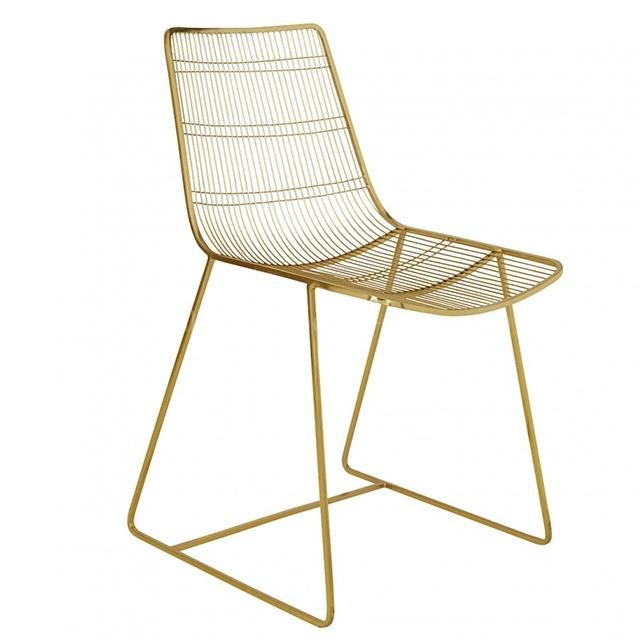 2020 New Arrival Modern Gold Wire Metal Dining Room Chair