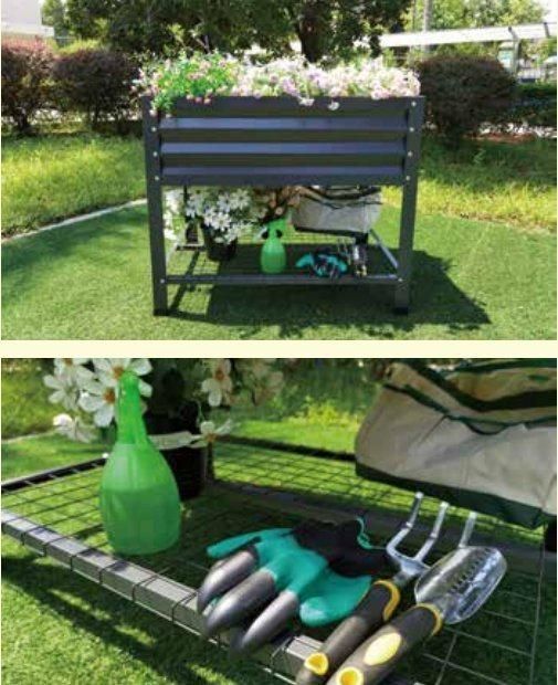 Galvanized Steel Metal Raised Garden Planter Pot with Legs Outdoor Metal Elevated Garden Bed Planter