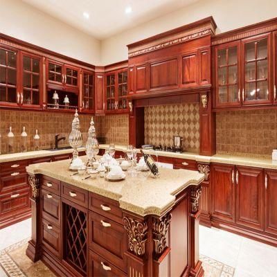 European Style House Villa Furniture Highend Custom Cherry Solid Wood Kitchen Cabinet Design High-End Kitchencabinets