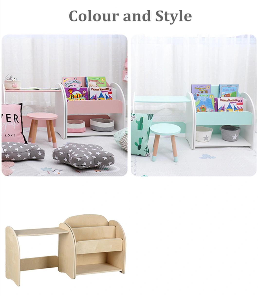 Wooden Children′s Bookshelf and Study Table Kids Bookcase