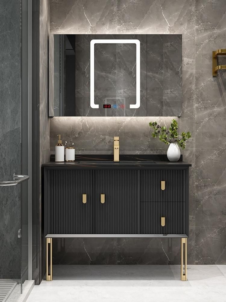 European Market Design Home Hotel Apartment Bathroom Sink Cabinet Plywood Wooden Wall Hung Bathroom Vanity Furniture with Mirror