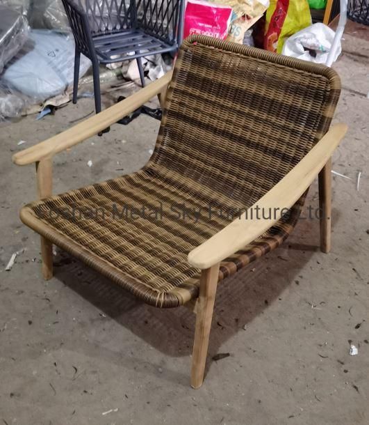 Outdoor Teak Metal Wooden Garden Hotel Patio Rope Rattan Chair