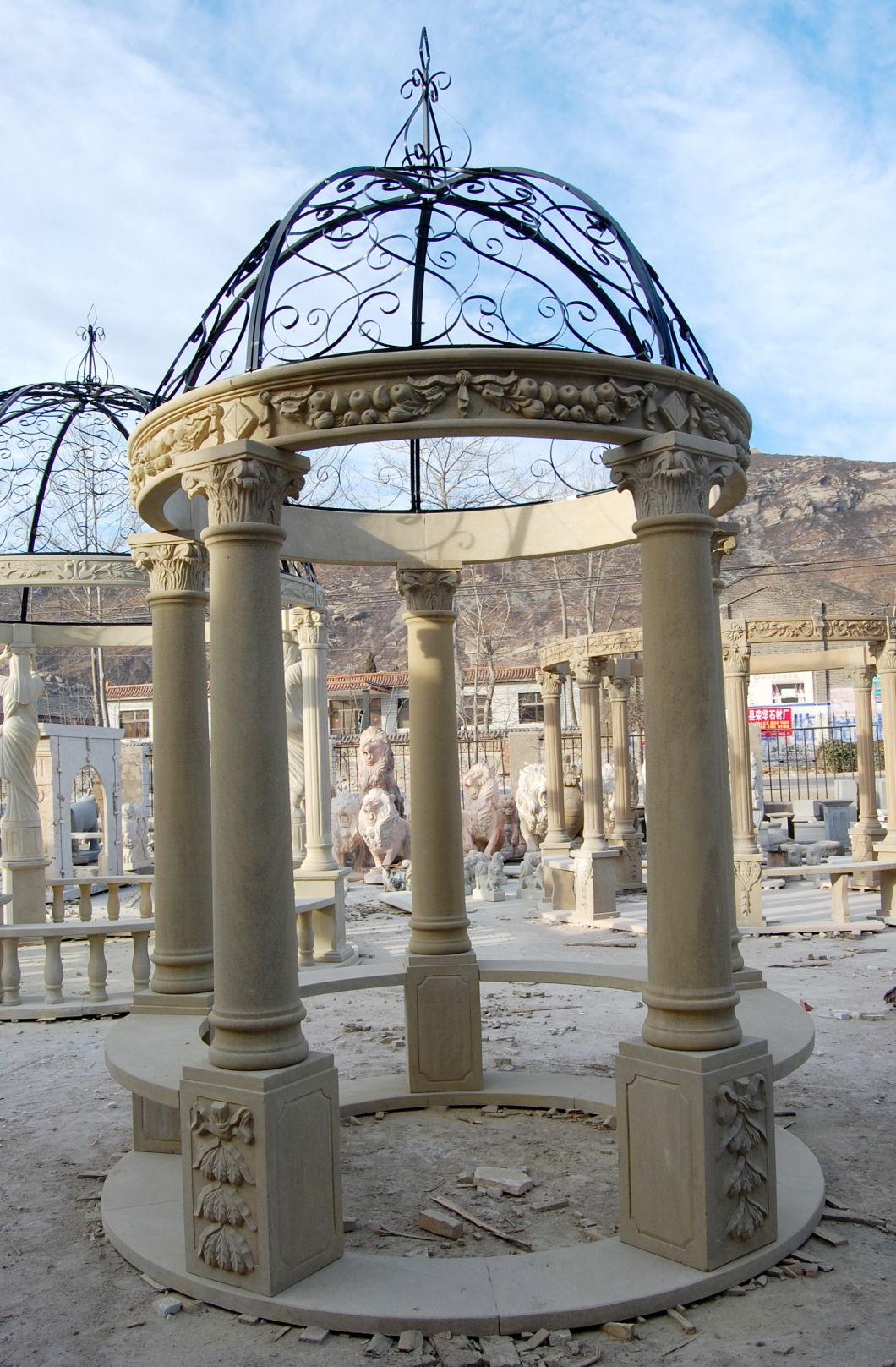 Beautiful European Style Marble Dome Gazebo with Eight Columns Manufacturer in China