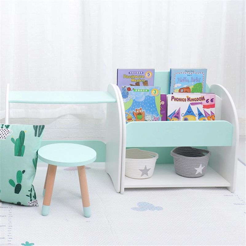 Wooden Children′s Bookshelf and Study Table Kids Bookcase