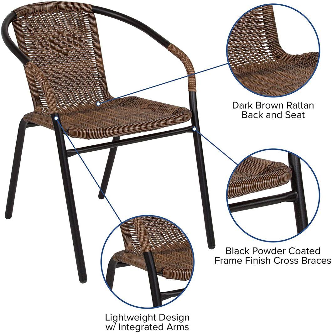 Wholesale Outdoor Garden Patio Chairs Leisure Chair Office Chairs Rattan/Wicker Seating Modern Home Furniture Hotel Restaurant Stackable Webbing Chair