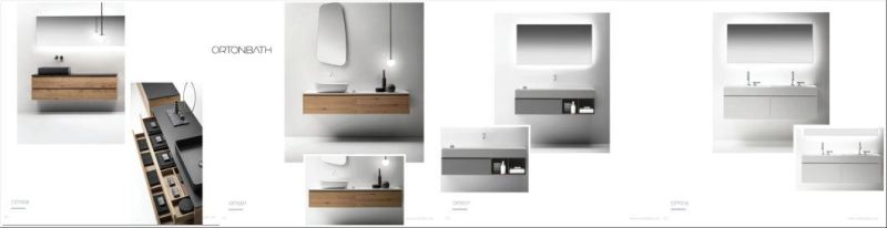 European Sanitary Ware Style 600mm/800mm/1000mm Plywood MDF Melamine Bathroom Vanity with Round LED Mirror