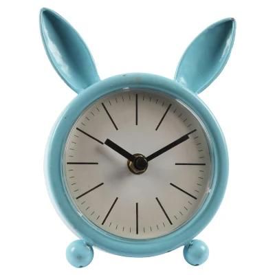 Rabbit Shape Iron Table Clock for Home Decor, Leader &amp; Unique Table Clock, Promotional Clock, Desk Clock, Kids Clock, Rabbit Table Clock