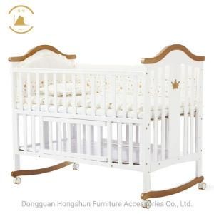 Factory Price Safety Europe Style Newborn Baby Wooden Luxury Cot Crib Children Bed