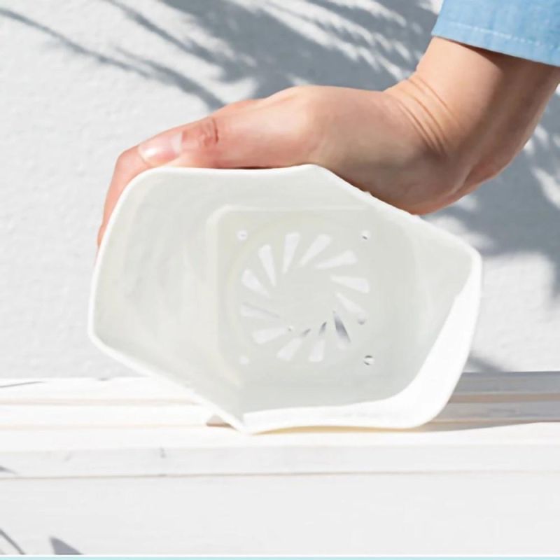 Plastic Resin Flower Pots New Geometric Nordic Simple White Thickened Green Radish Fleshy Flowerpots