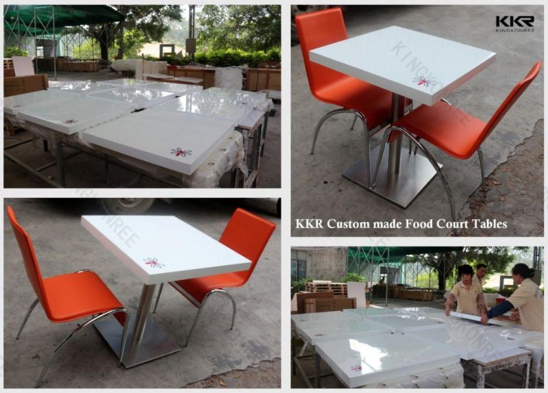 Kingkonree Customized Artificial Quartz Stone Solid Surface Dining Table