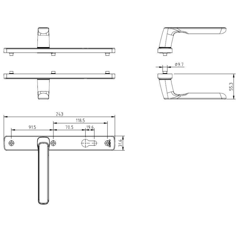 Hopo Hardware Double Side Handle Set