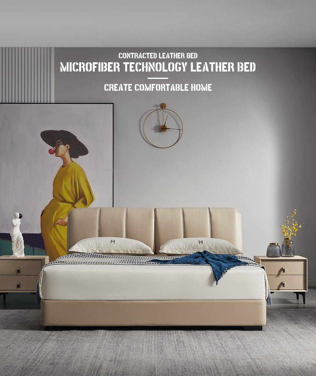 2021 Hot Sale Microfiber Technology Leather Bed Bedroom Furniture