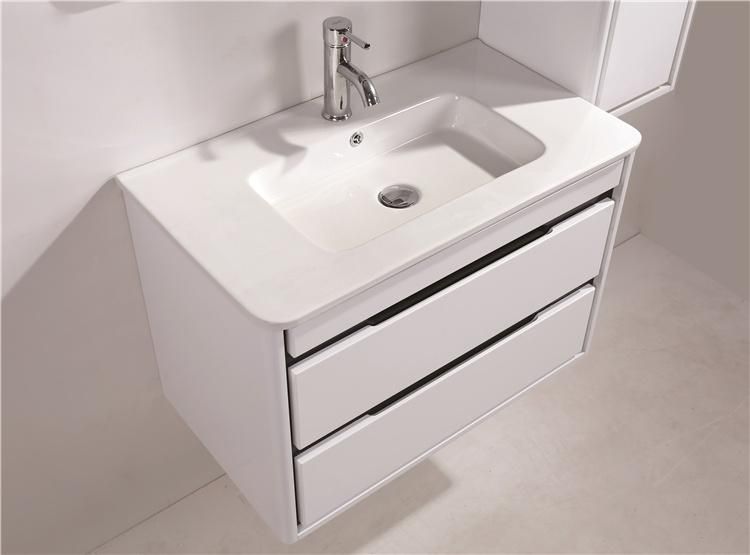 Modern PVC European White Home Bathroom Storage Vanity Cabinet with Side Cabinet