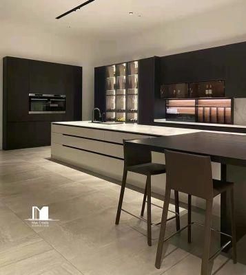 Modern Higher Italy Kitchen Design High Gloss Grey Kitchen Cabinets