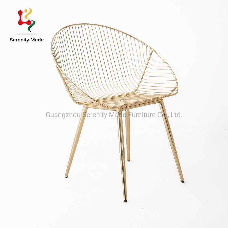 Industrial Event Party Hire Metal Frame Round Back Dining Chair