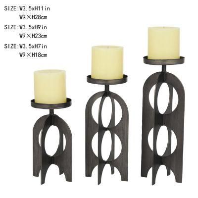Black Coated Decorative Metal Crafted Candle Holder Stand Decorative Candlestick Holder Candle Stand