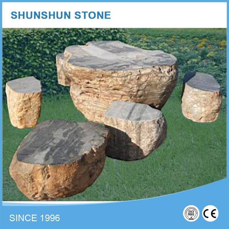 Various Garden Stone Tables and Chairs Granite