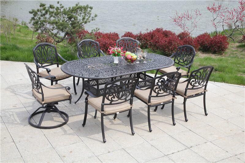 8 Seats Outdoor Furniture Garden Dining Table Furniture Round Table Set