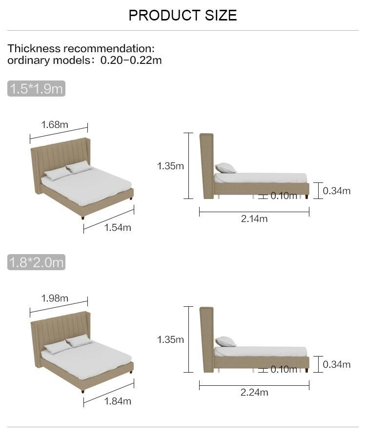 Linsy New Fabric King Bed Bedroom Furniture Rax2a