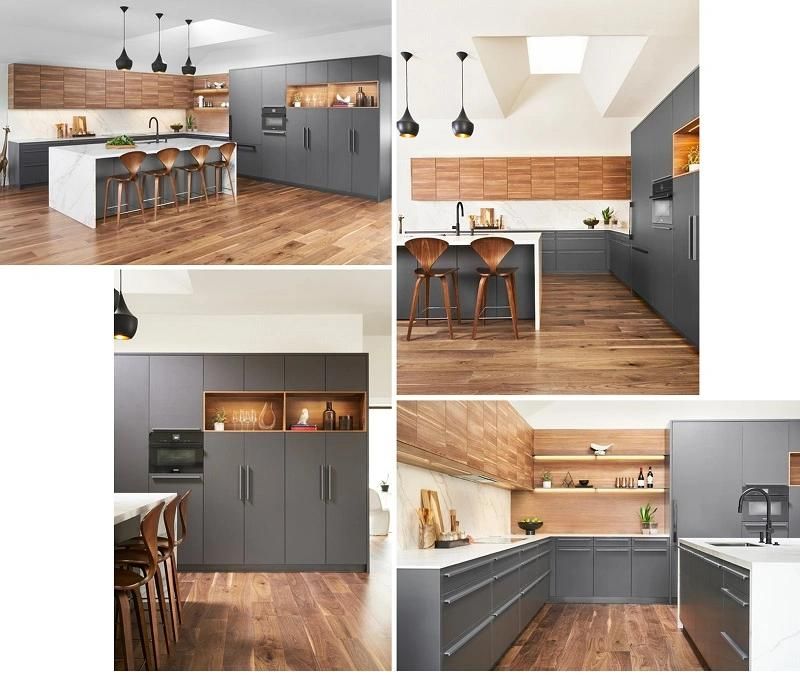 Modern European Style Wooden Laminated Kitchen Cabinets