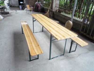 Outdoor Wooden Beer Table and Benches