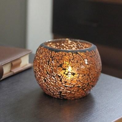 Retro Mosaic Decoration Spherical Glass Candle Holder for Home Decoration