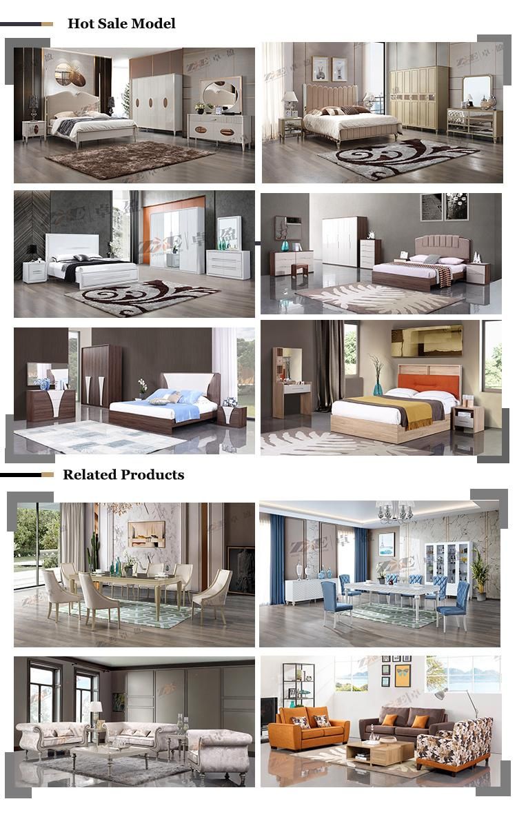 Online Best Selling MDF White Color Bed Furniture