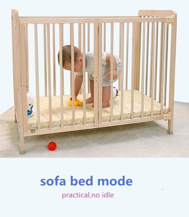 Solid Wood Infant Bed Baby Crib Cot Splicing Adult Bed Multifunctional Plypen