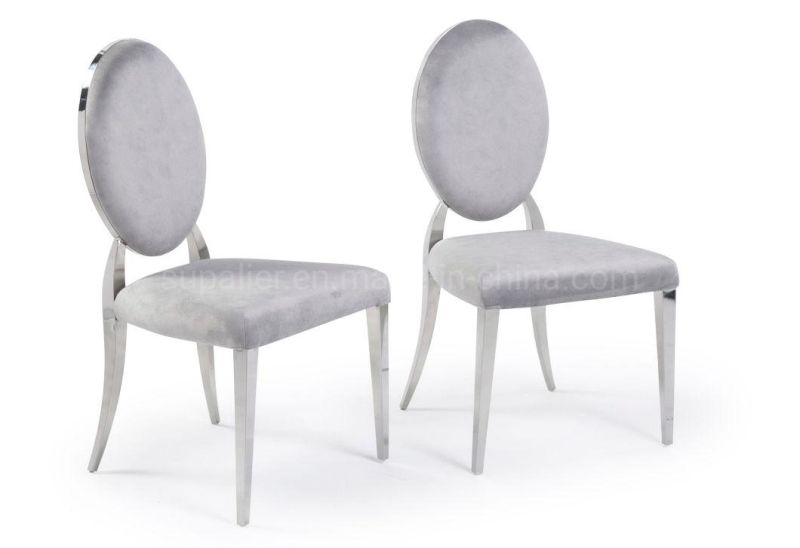 European Style Grey Velvet Restaurant Chairs for Dining Room Furniture