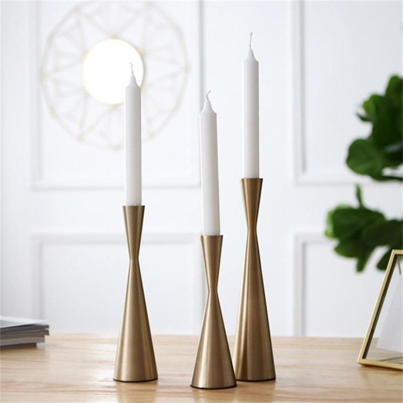 Aluminum Candlestick Small Waist Candlestick Romantic Candlelight Dinner Creative Furnishings Retro Home Furnishings Nordic Light Luxury