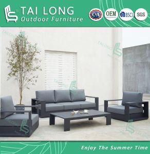 Chinese Aluminum Outdoor Sofa Set with Sunproof Cushion Garden 3-Seat Sofa Furniture Outdoor Coffee Table