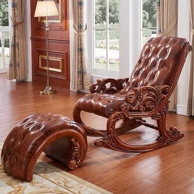 China Furniture Factory Wholesale Wood Rocking Chair with Sofa Ottoman
