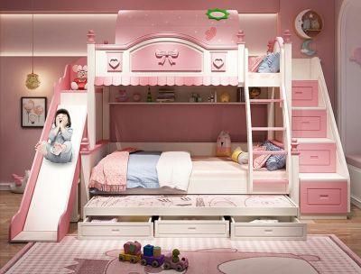 Children&prime; S Bed Girl Princess Bed with Slide Double Bed Bunk Bed Bunk Bed Two-Story Split Bunk Bed