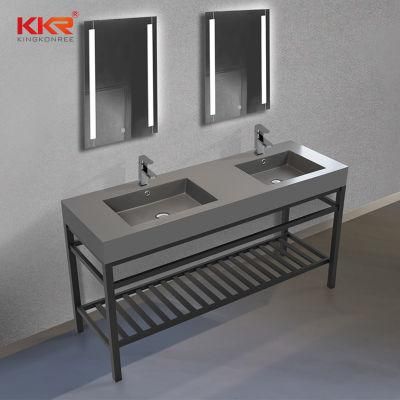 European Style Solid Surface Stone Basin Washroom Modern Vanity Set