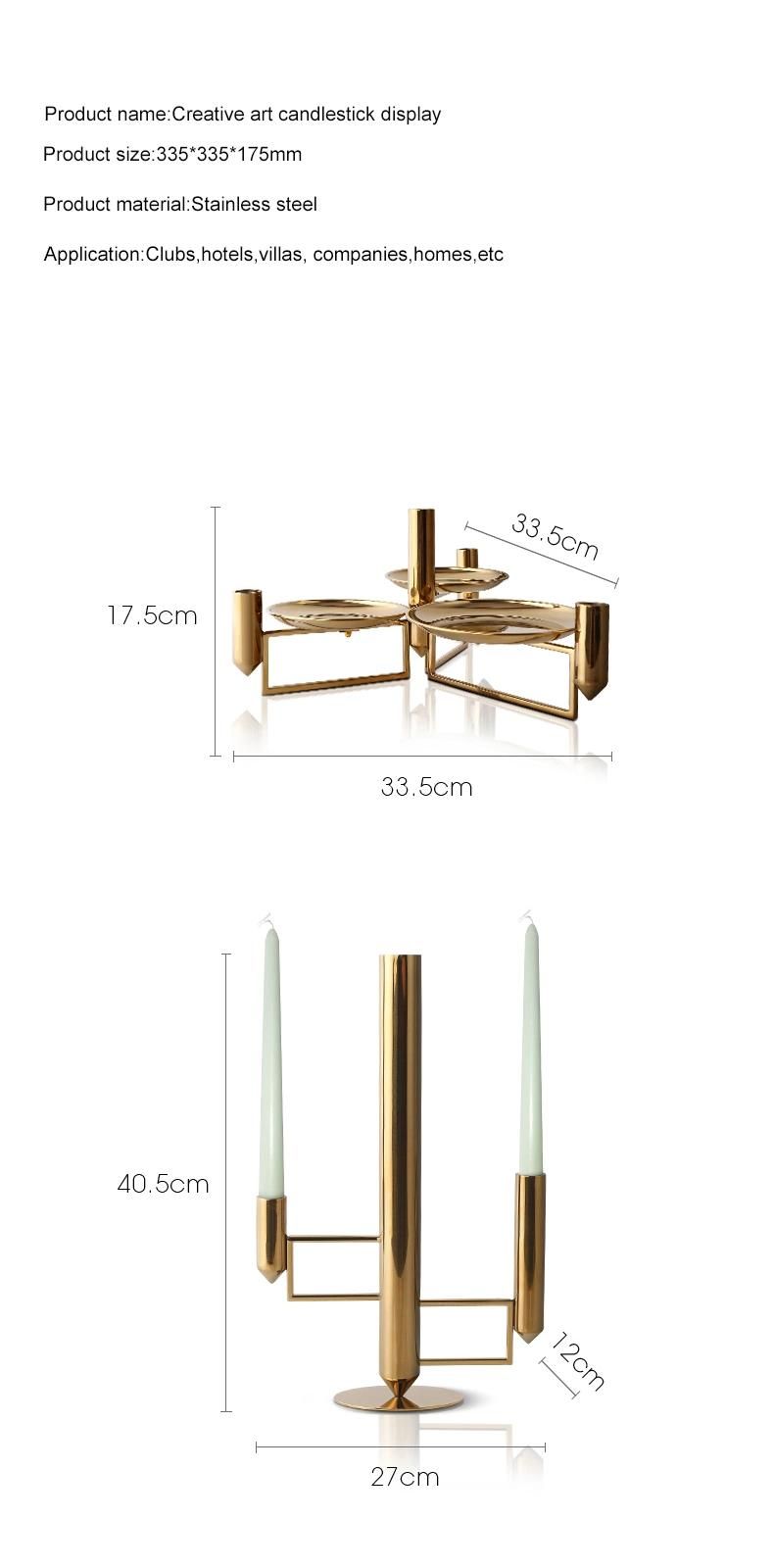 Light Luxury Romantic Candle Holder Decoration European Living Room Dining Table Candle Light Dinner Metal Candlestick Ornaments
