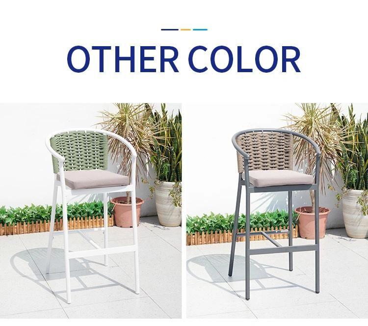 Vangaden Commercial Outdoor Garden Aluminum Rope Bar Chair