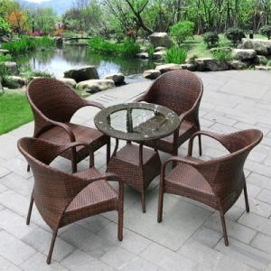 Outdoor Furniture Rattan Leisure Outdoor Combination Hotel Rattan Chair Leisure Imitation Rattan 5-Piece Rattan Table and Chair Balcony