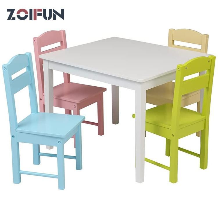 Kindergarten Furniture Good Quality Blue and Yellow Combination Desk and Chair Sets