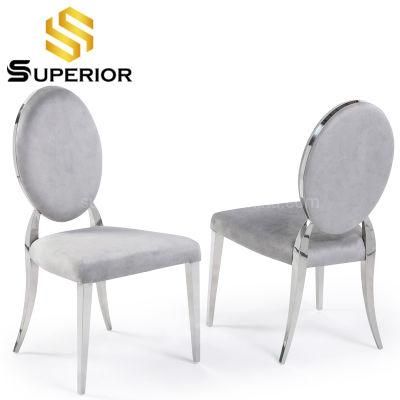 European Style Grey Velvet Restaurant Chairs for Dining Room Furniture