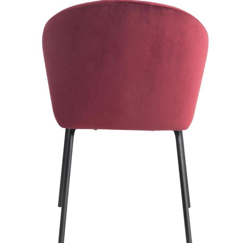 European Luxury Upholstered Restaurant Dining Metal Foot Tufted Cheap Velvet Fabric Dining Chair