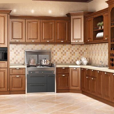 Brown Matt Lacquer European Style Assembled Modern Customized Kitchen Cabinet