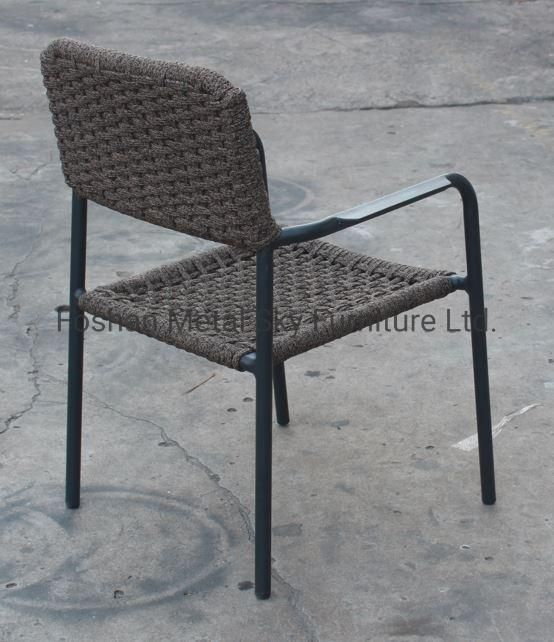 Outdoor Metal Aluminum Wooden Garden Hotel Patio Rattan Rope Chair