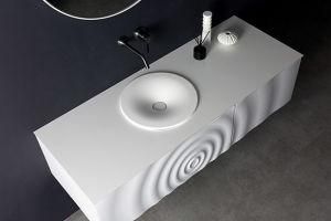 Tona Wave Series European Sanitary Ware Wall-Mounted Wood Bathroom Vanities