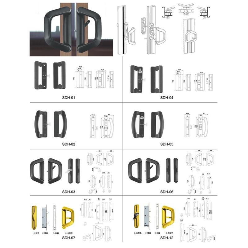 Hot Selling Deluxe Glass Sliding Door Pull Handle Lock