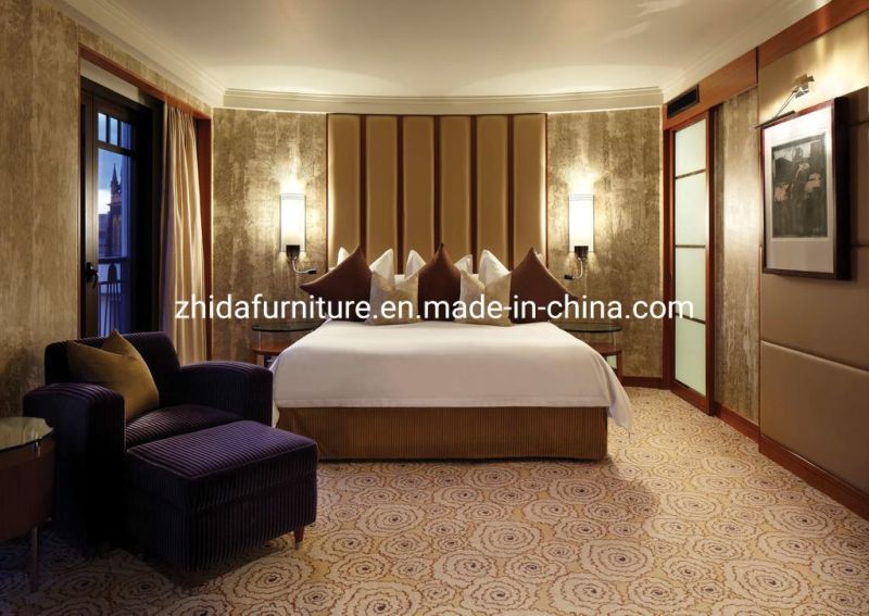 Hotel Furniture Manufacturer Supply Classic Style Master Bedroom Furniture Set King Size Bed for 5 Star Hotel Project