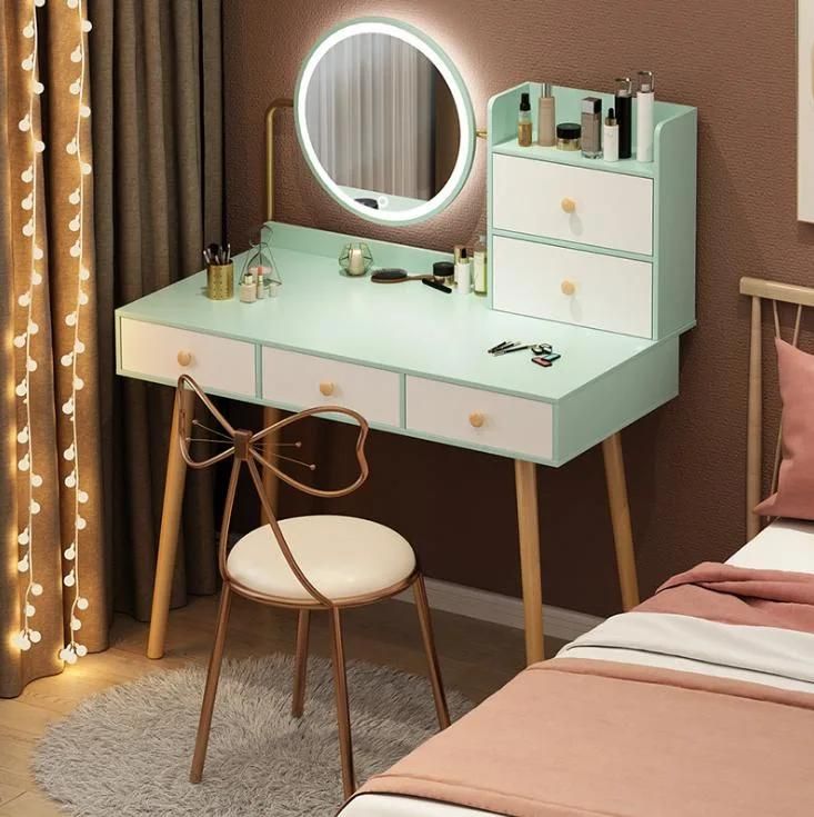 Dressing Table with Lockers, Desk with Mirror