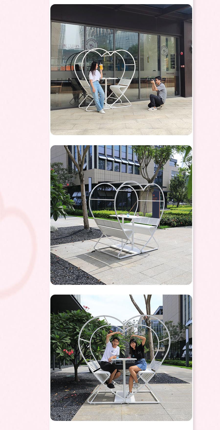 Heart Shape Bench Swing Seat for Tourism Photograph