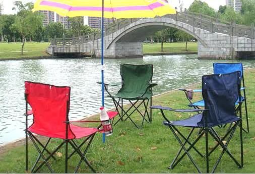 Camping Chair Mesh High Back Ergonom with Cup Holder Armrest Pocket